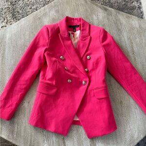 White House Black Market Pink Double-Breasted Blazer